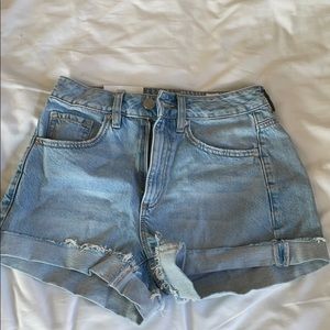 mom fit denim shorts